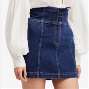free people denim skirt